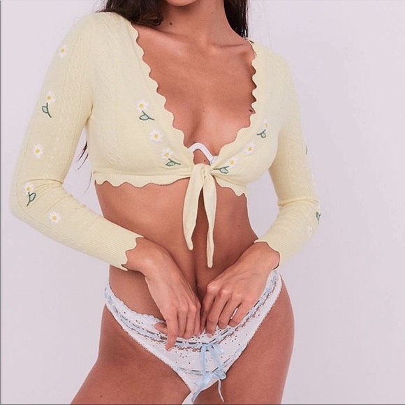 For Love and Lemons Swirl Eyelet Bra and Thong panty set - Picture 8 of 10